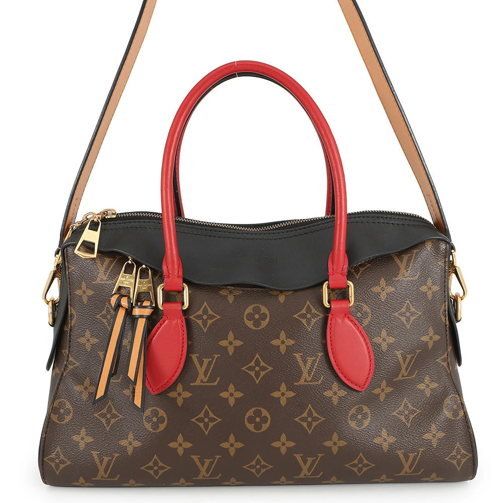 Louis Vuitton Monogram Tuileries Tote Handbag Shoulder Bag Black
